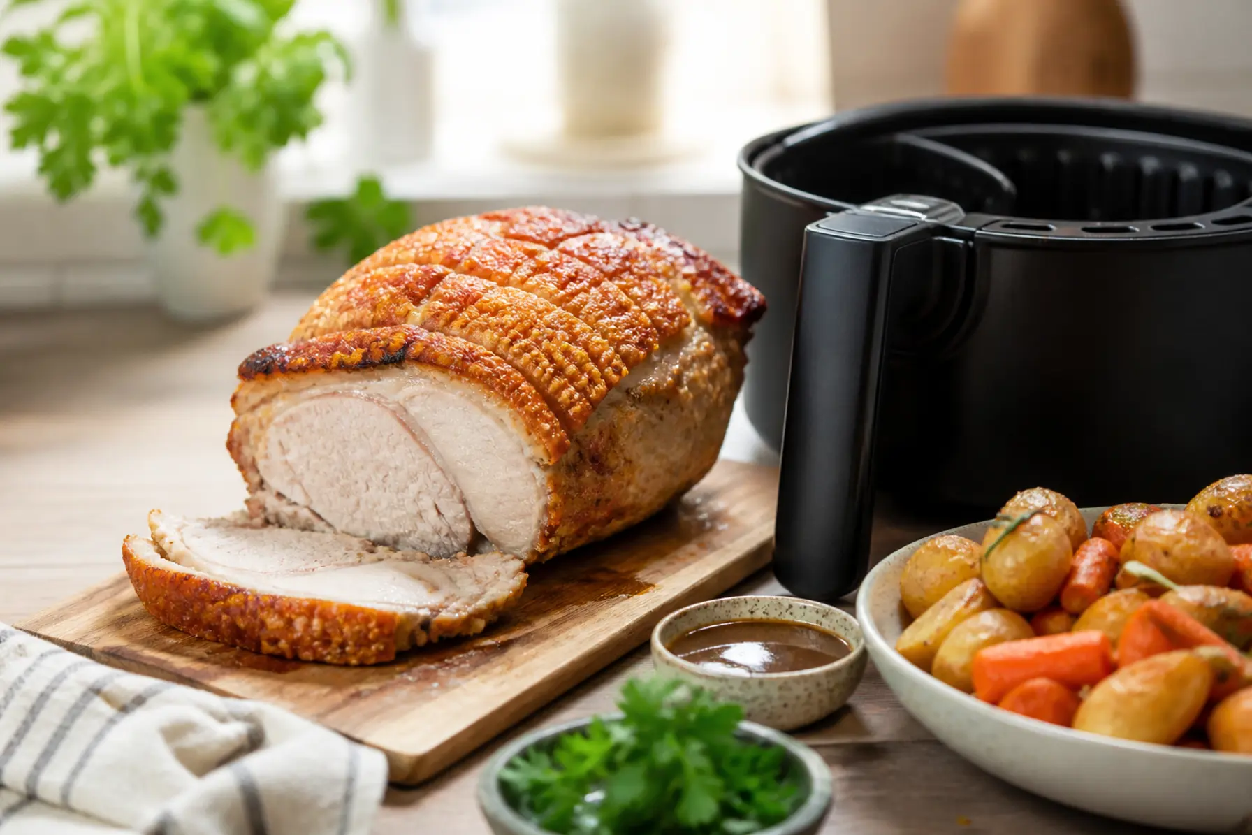 Søndagssteg i airfryer med sprød svær