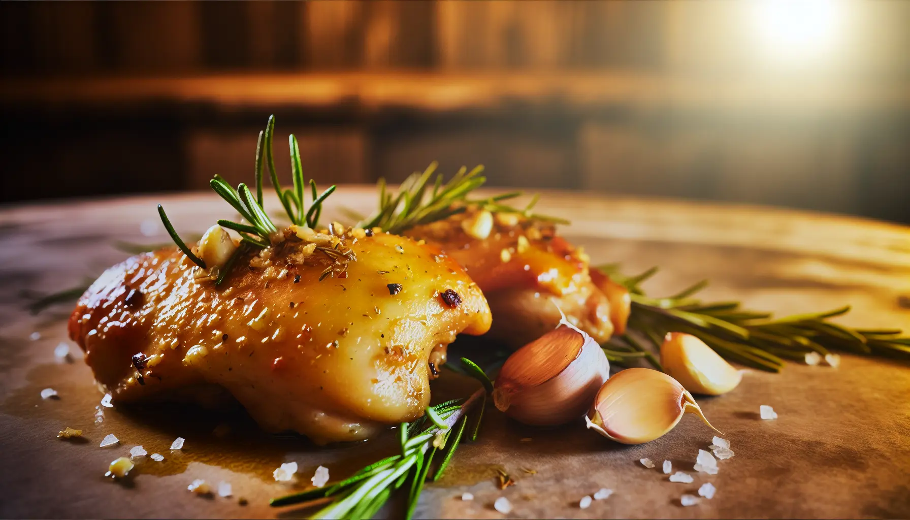 Bagte kyllingelår med rosmarin og hvidløg i airfryer