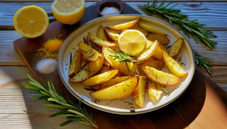Sprøde kartoffelbåde med rosmarin og citronskal