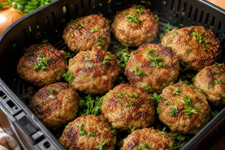 Frikadeller med løg og persille i airfryer