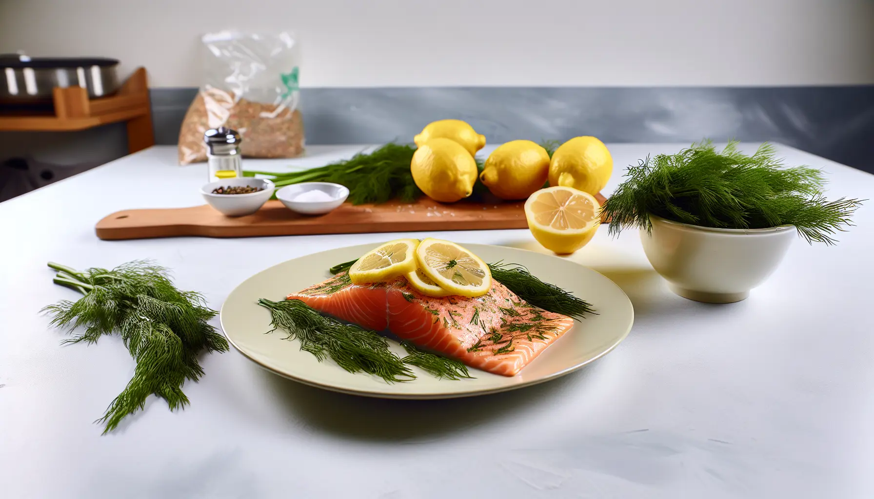 Laksefilet med dild og citron i airfryer