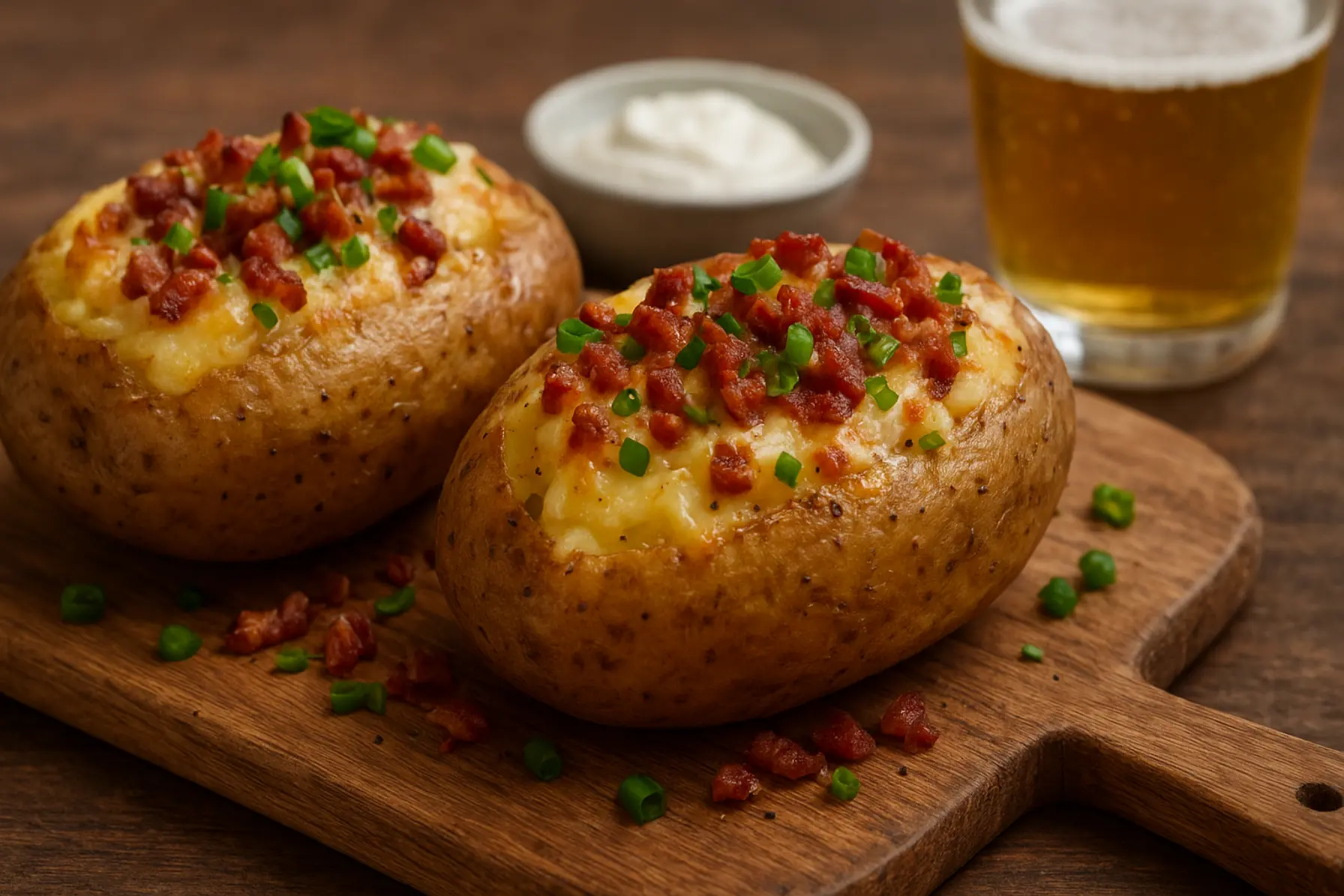 Fyldte kartofler med sprød bacon