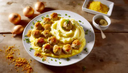 Saftige hjerteformede kyllingefrikadeller med cremet kartoffelmos
