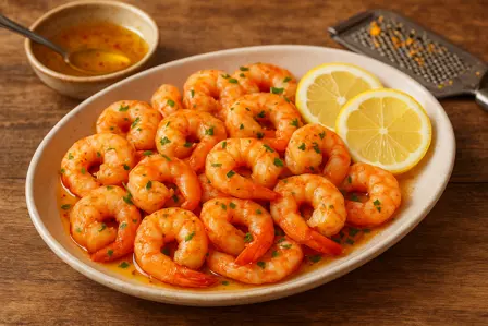 Hvidløgs- og citrusmarinerede rejer