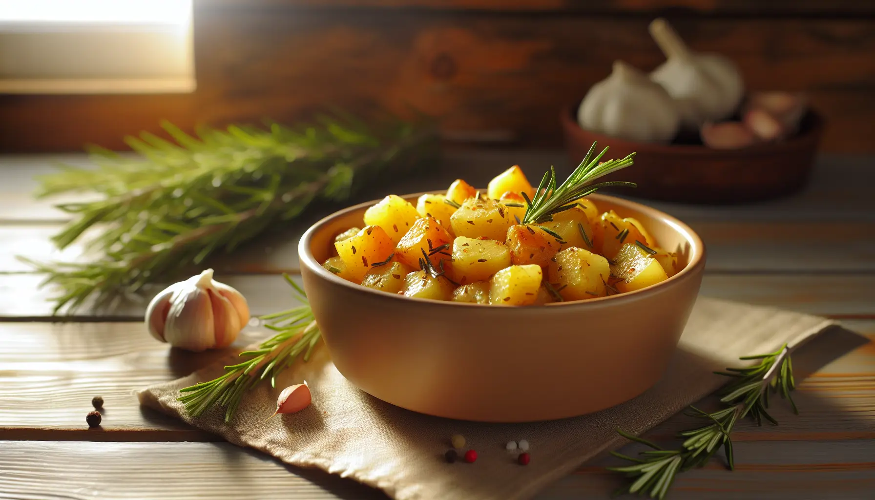 Sprøde kartoffeltern med rosmarin og hvidløg i airfryer