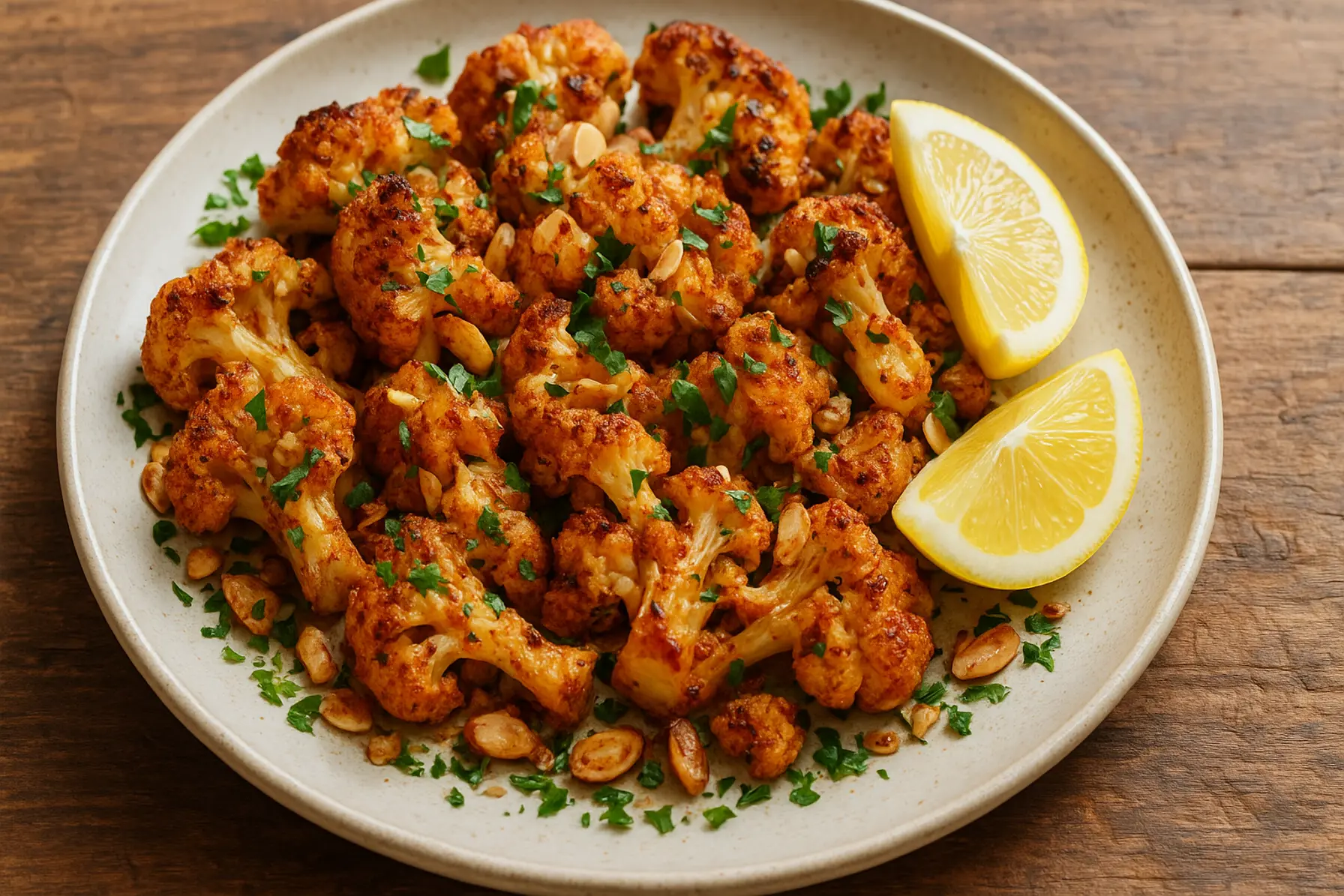 Ristet blomkål med citron og paprika