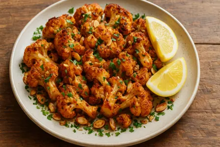 Ristet blomkål med citron og paprika