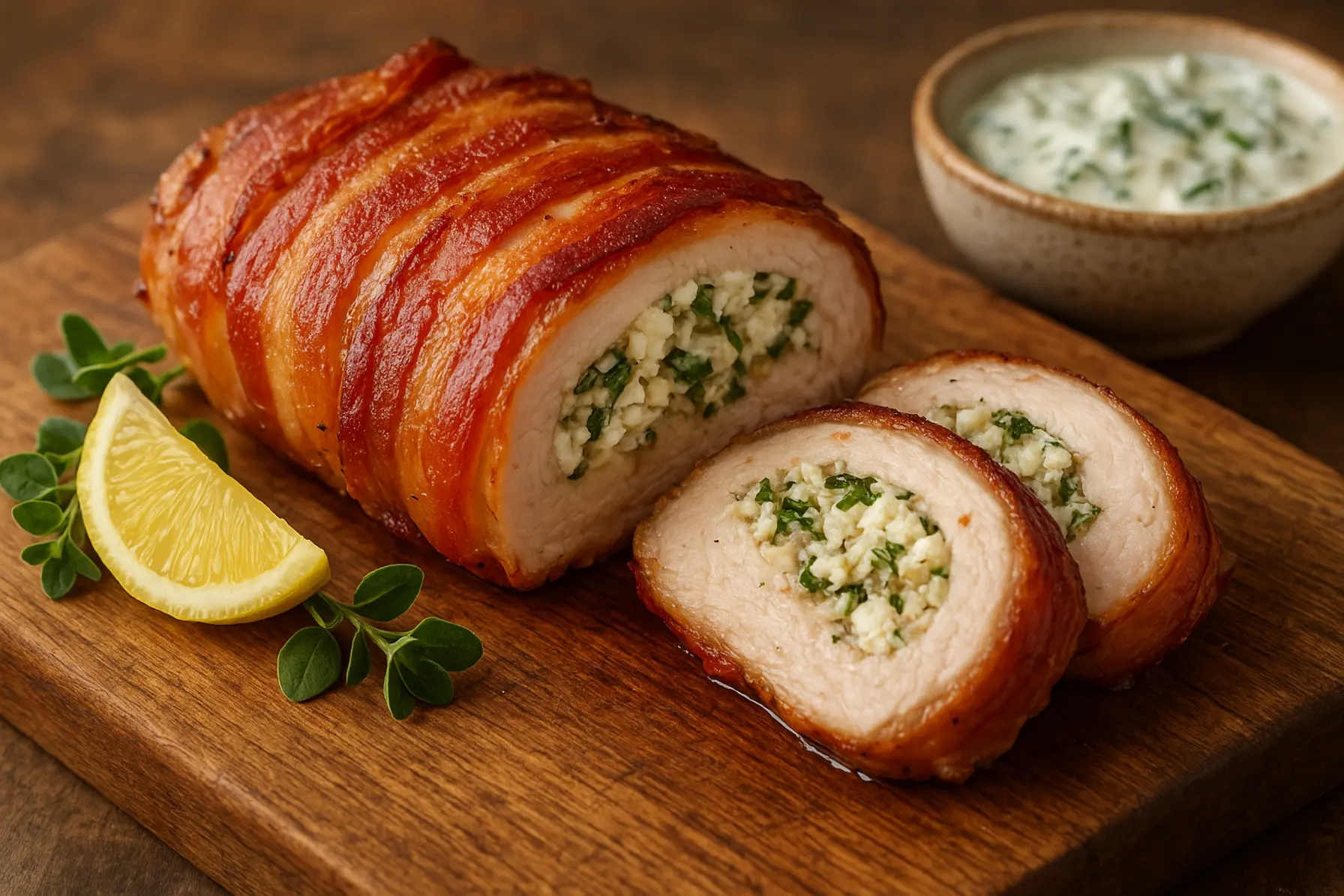 Saftig baconpakket kyllingebryst