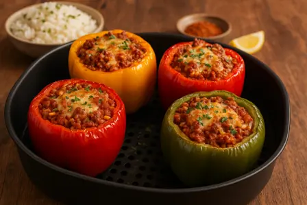 Saftige fyldte peberfrugter