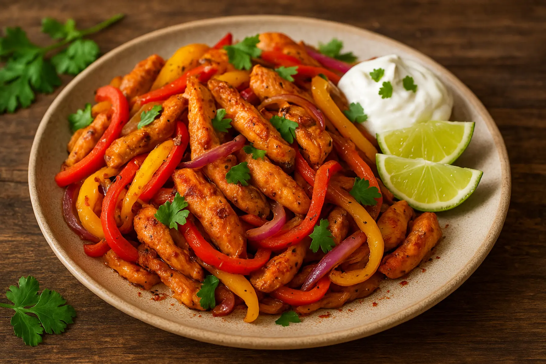 Saftige Kyllingefajitas med Farverige Peberfrugter