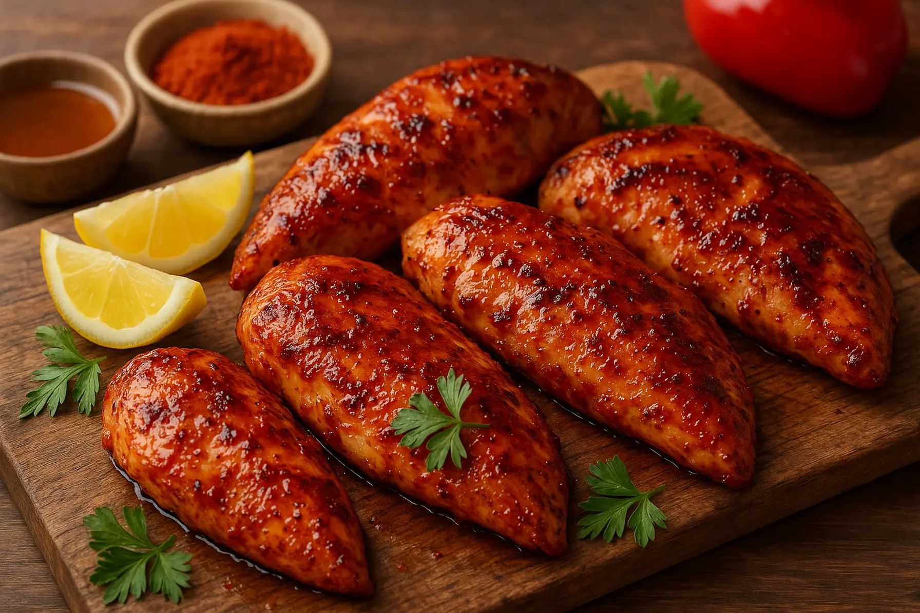 Saftige kyllingefileter med paprika og honning