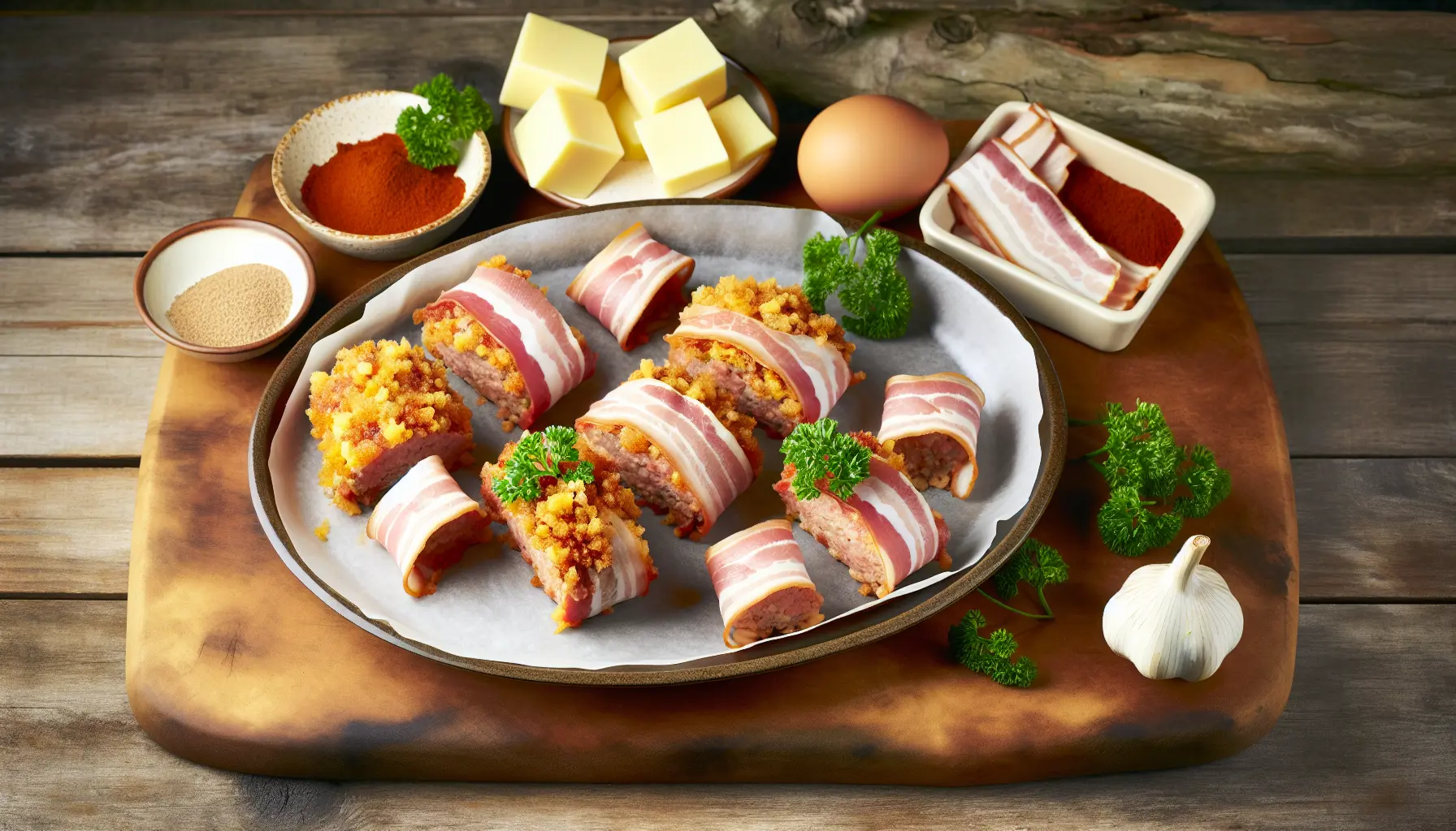 Saftige mini farsbrød med ost og bacon