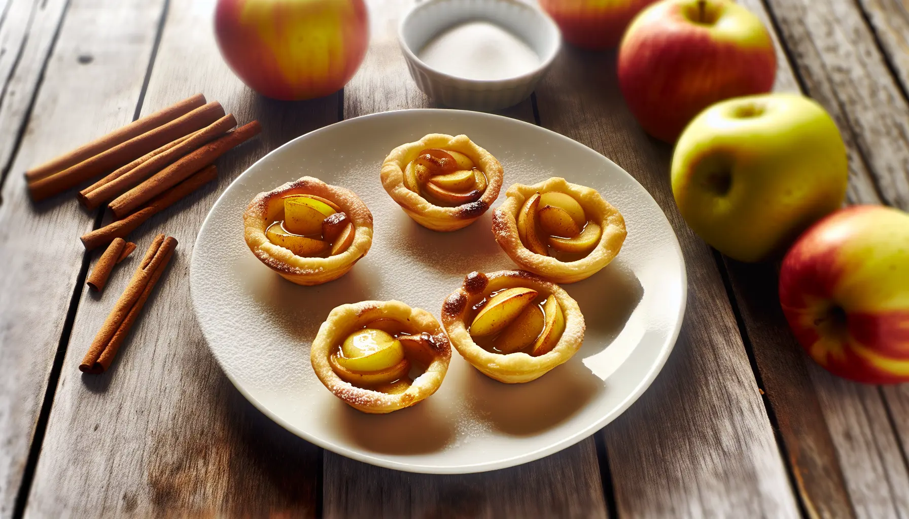 Sprøde små æbletærter i airfryer